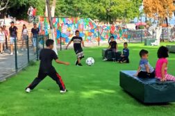 Families enjoy new green areas on Chapala's boardwalk