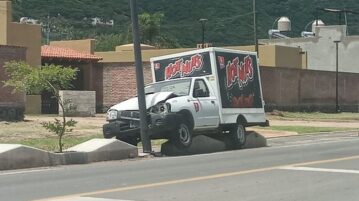 Delivery truck crashes into the bicycle lane