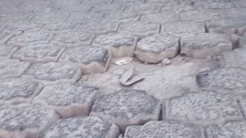 PHOTONOTE: Ramon Corona street with sunken cobblestones