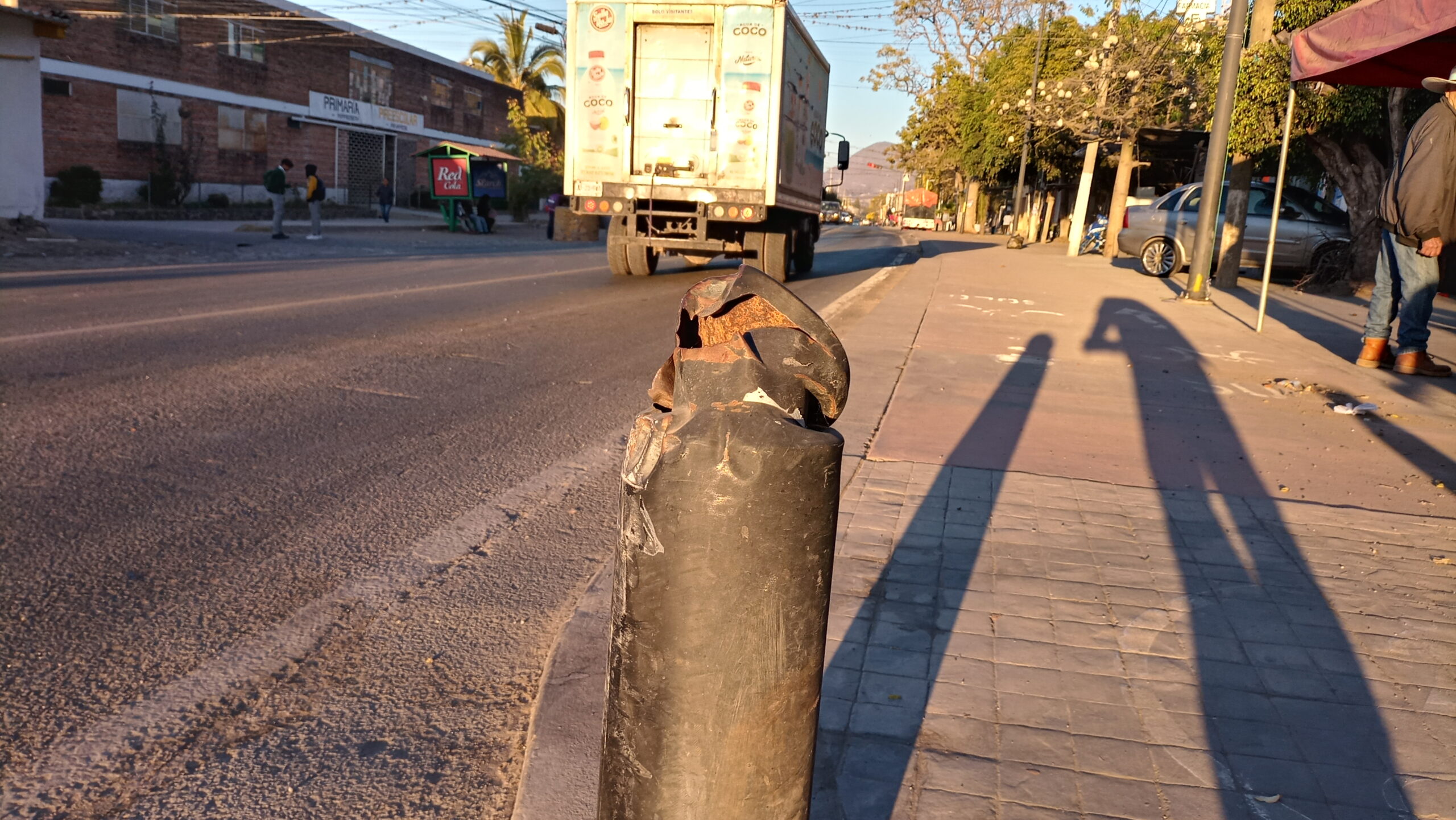 Careless drivers damage the bicycle lane