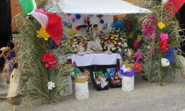 Crosses decorated for Day of the Holy Cross