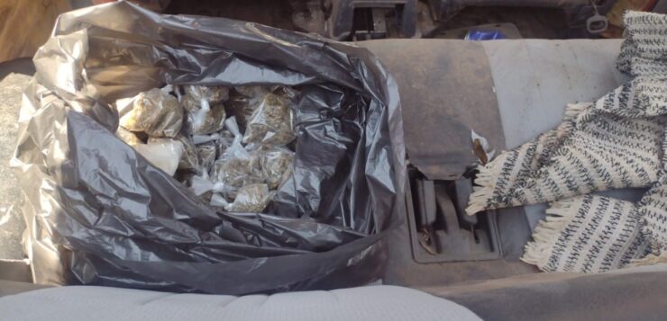 Narcotics seized inside a vehicle in Mazamitla in Loma Bonita neighborhood