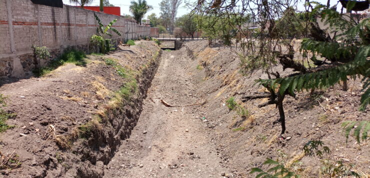 Jocotepec Stream widened in advance of rainy season