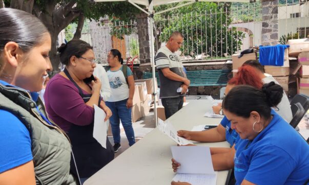 State school supplies distributed to parents in Ajijic