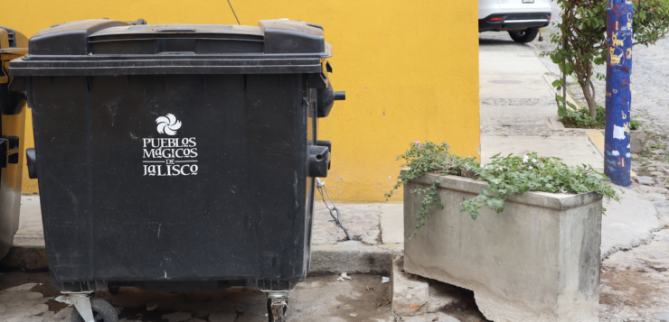 Repaired planters in the center of Ajijic repeatedly damaged