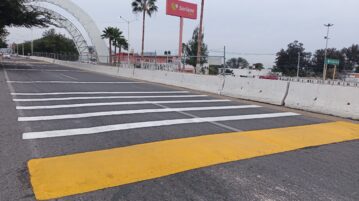 New speed bumps and pedestrian bridge in Chapala