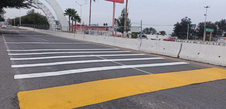 New speed bumps and pedestrian bridge in Chapala