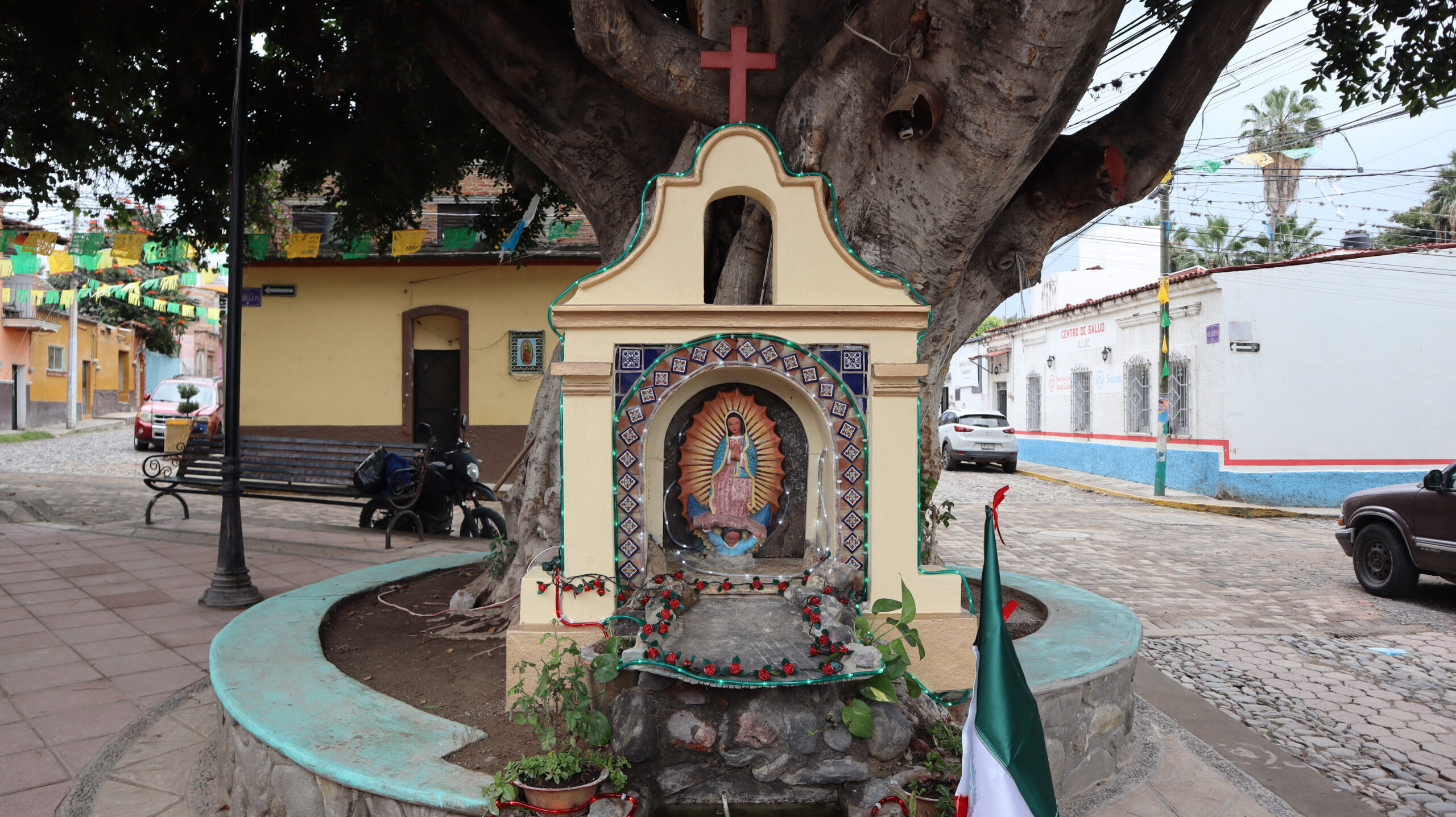 The altar of the Virgin of Guadalupe at Seis Esquinas was remodeled