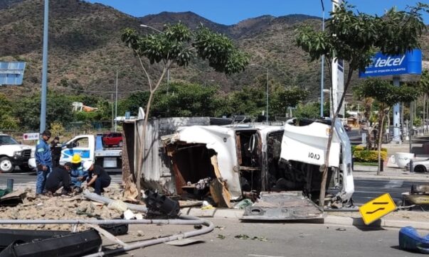 Another heavy truck overturns at the Walmart intersection