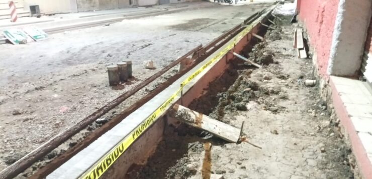 Sidewalk modifications on Morelos Street in Jocotepec