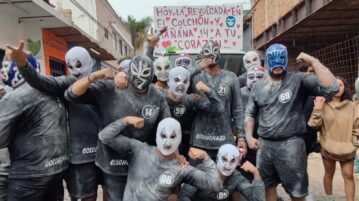 Ajijic covered in flour, so it was "ready for the oil" after Carnival 2024