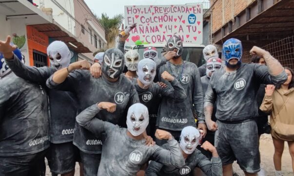 Ajijic covered in flour, so it was "ready for the oil" after Carnival 2024