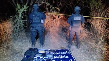 Police secure a camp with drugs and tactical equipment in Mazamitla